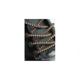 Round Brown and Sand Dots Bootlaces - 4mm wide 120cm