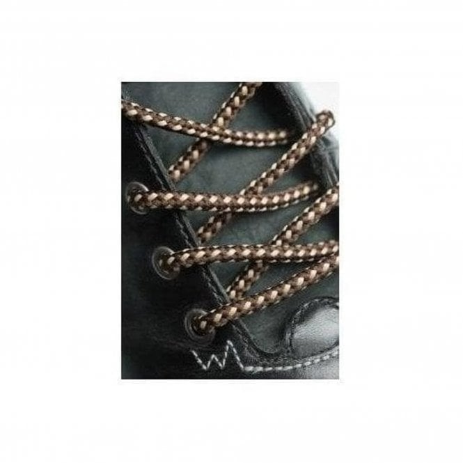 BIG LACES Round Brown and Sand Dots Bootlaces - 4mm wide 140cm