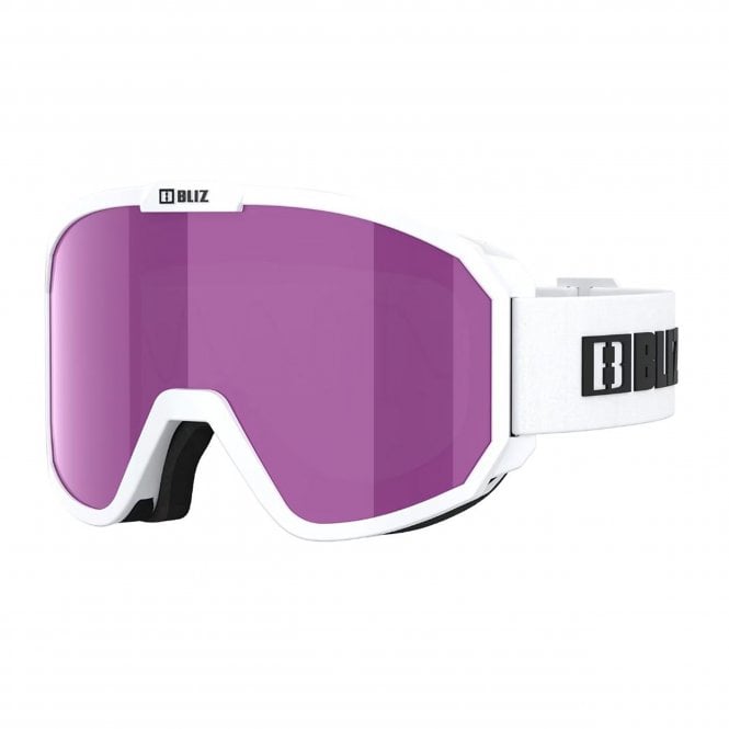 Bliz Rave Junior Goggles - Matt White Frame / Brown w Pink Multi Lens