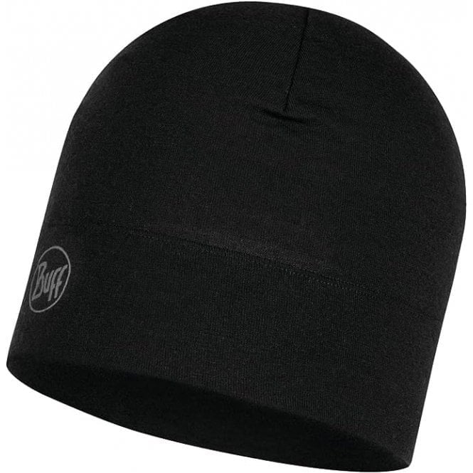 Buff Merino Midweight Beanie Solid Black