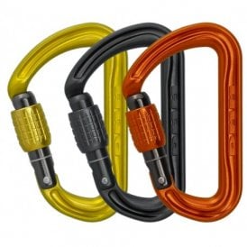 A302-P3A Shadow Screwgate Locking Carabiner 3 P Pack Lime/Grey/Orange