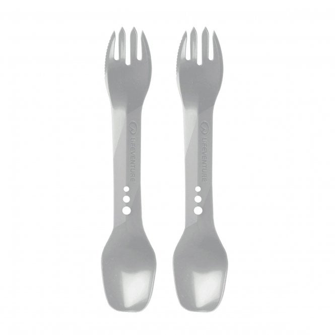 Lifeventure Ellipse Spork 2 Pack Light Grey