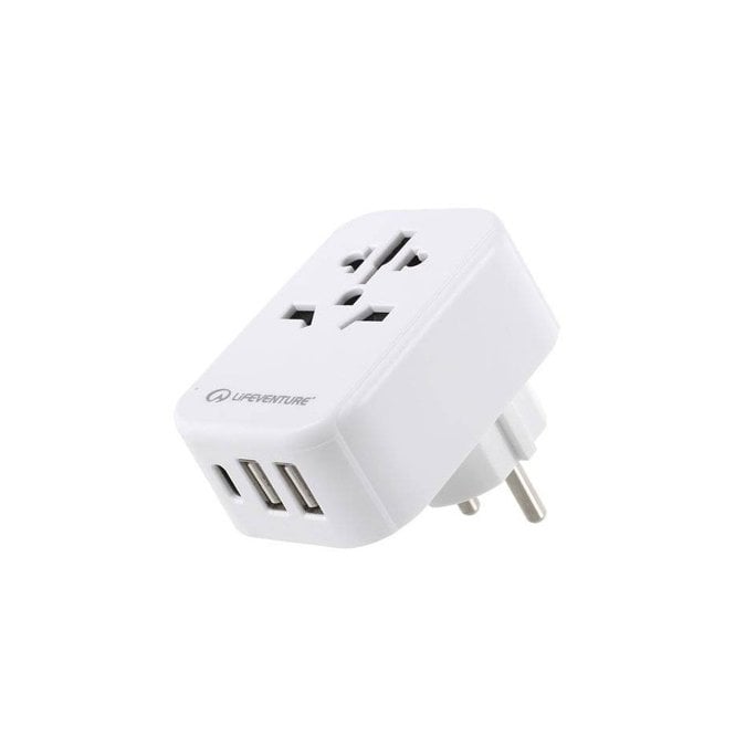 Lifeventure World to Europe Travel Adaptor with USB C