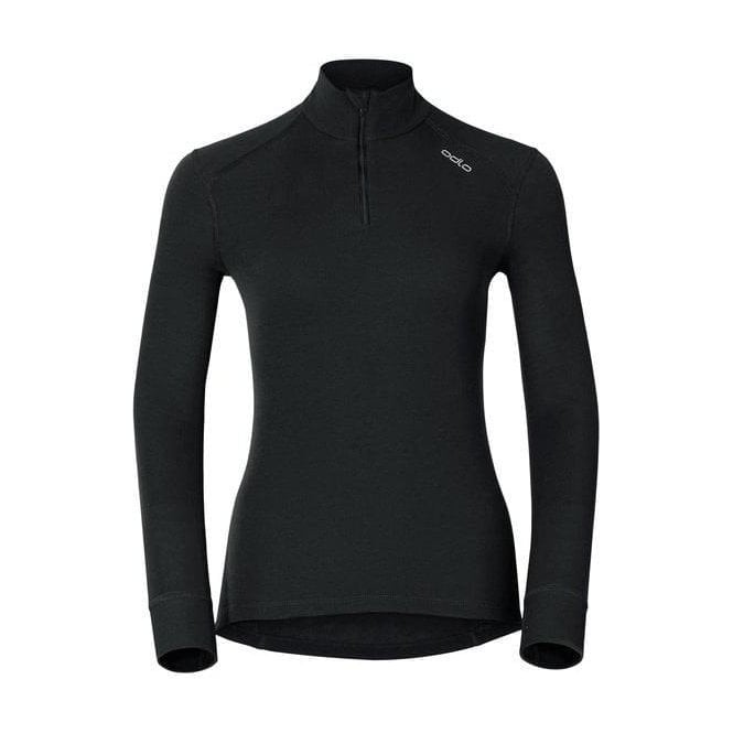 Odlo Women's ACTIVE WARM 1/2 Zip Turtle-Neck Long-Sleeve Base Layer Top
